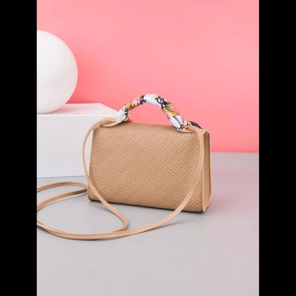 Waterproof Trendy Handbag With Silk Scarf with Shoulder Strap Purse For Women - Picture 5 of 5